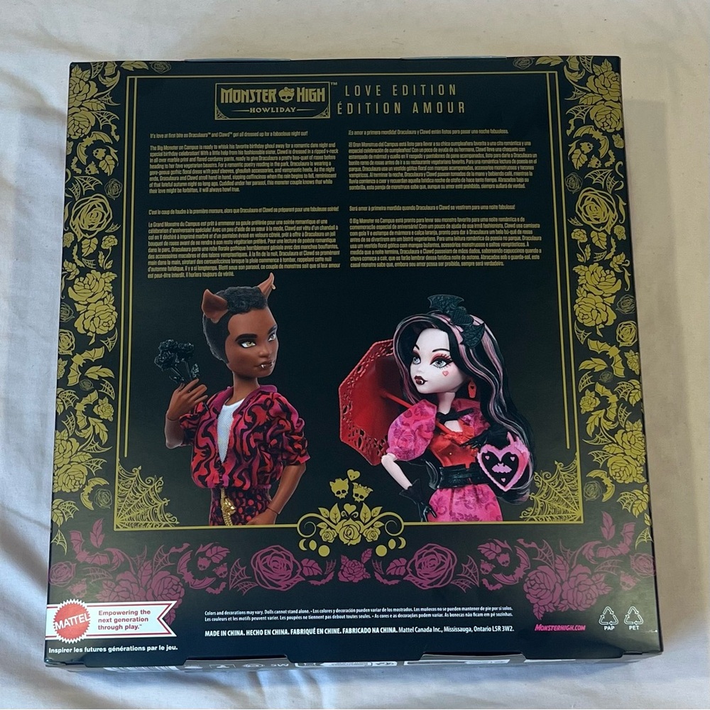 NIB Draculaura & Clawd Monster High Howliday Love Edition Dolls - Picture 2 of 6